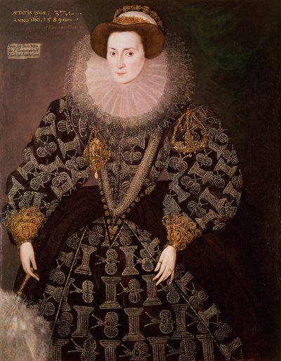 Frances Clinton、Lady Chandos（1552-1623）、1589（キャンバスから油彩をパネルから移した） 作： Hieronymus Custodis